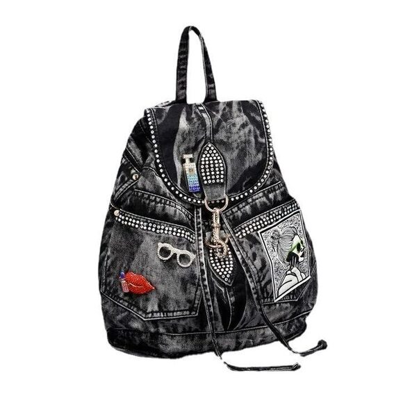 8911 Fashion Denim Backpack Purse Casual Daypack Large Capacity Jeans
